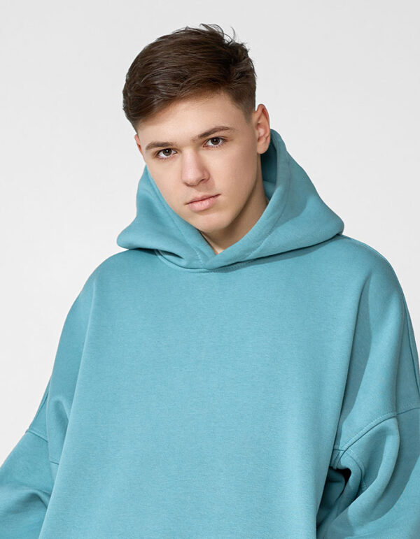 ⁦Gray Mesh Hoodie & Gray Cap⁩ - الصورة ⁦2⁩